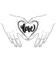 graphic hands show heart vector image
