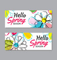 hello spring sale banner template with colorful vector image