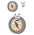 magnetic compass with a smiley face vector image