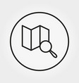 map and magnifying glass icon thin line vector image