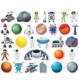 set of stickers with solar system objects isolated vector image vector image