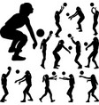 volleyball girl player women group play vector image vector image