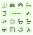 14 bathroom icons vector image vector image