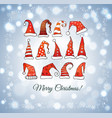 christmas card with hats on glowing vector image