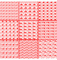 seamless backgrounds with red hearts and curls vector image