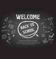 welcome back to school lettering in chalk circle vector image