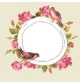 floral bouquet with roses and bird vintage card vector image vector image