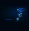 futuristic smart key concept with glowing low vector image