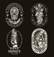 money monochrome badges vector image vector image