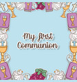 my first communion traditional decoration vector image