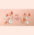 pink copper easter eggs luxury greeting card vector image vector image