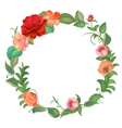 postcard with a round frame of flowers vector image