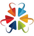 set of colorful arrows with a rounded end vector image