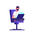 young freelancer programmer coding with laptop vector image vector image