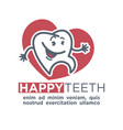 cartoon tooth logo template for child dentistry vector image