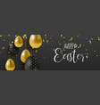 gold glitter easter eggs luxury web banner vector image vector image