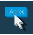 i agree button with arrow shaped cursor vector image vector image