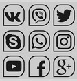 set social media icons vector image