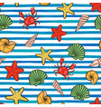 summer seamless pattern seashell on horizontal vector image vector image