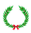 christmas wreath realistic sign vector image