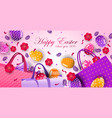happy easter holiday celebration sale banner flyer vector image
