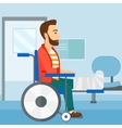 patient sitting in wheelchair vector image