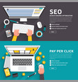 flat design concept for seo article and ad online vector image vector image