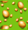 seamless pattern of golden easter eggs vector image
