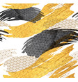 chinese brush stroke template with gold and black vector image vector image