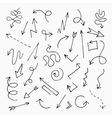 hand drawn arrow set vector image vector image
