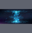 hi-tech circle futuristic 3d stage with smoke hud vector image vector image