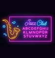 jazz music neon signboard in frame live vector image