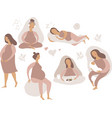 pregnant woman healthy lifestyle set vector image vector image