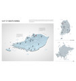 set south korea country isometric 3d map vector image vector image