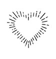 heart shape burst hand drawn vector image vector image