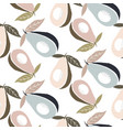 seamless pattern with avocado fruit warm vector image