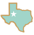 texas map with lasso rope frame with symbol star vector image