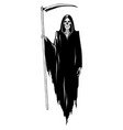 grim reaper with scythe posing vector image vector image