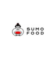 japanese sumo wrestlers sumo fighter with a bowl vector image