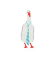 cute white male goose cartoon character wearing vector image