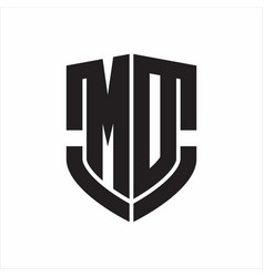 Md logo monogram with emblem shield shape design Vector Image
