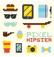 pixel hipster isolated objects vector image