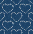 blue seamless pattern with hearts made vector image vector image