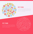 pet food concept in circle with thin line icons vector image vector image