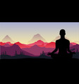yoga meditation in the mountains relax vector image vector image