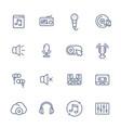 audio music line icons set vector image