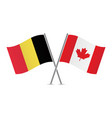 belgium and canada crossed flags vector image vector image