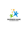 happy child logo template designs reaching vector image