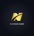 n initial business company gold logo vector image vector image