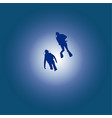 silhouettes of diving diving vector image vector image